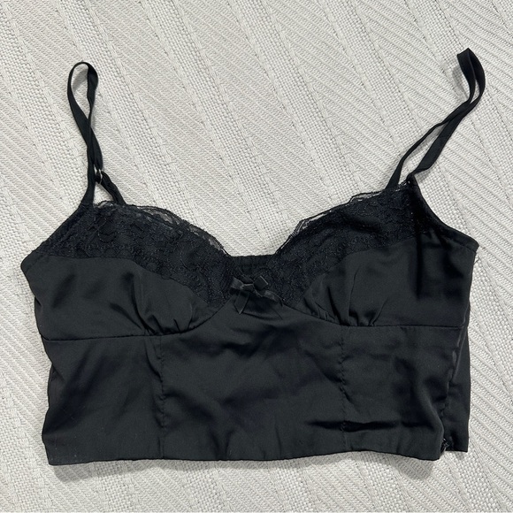Princess Polly size 2 bustier style crop top lingerie look, lace, whimsigoth - Picture 1 of 9